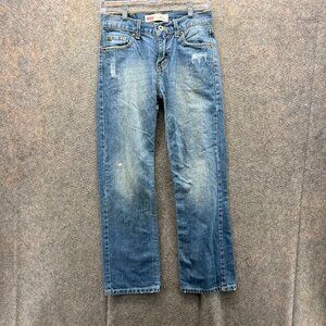 Levi’s 514  Jeans Youth 14 Reg W27 L27 Blue Denim Distressed  Straight Fit